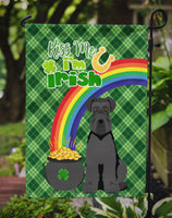 Black Natural Ears Schnauzer St. Patrick's Day Flag Garden Size