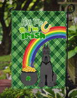 Black Schnauzer St. Patrick's Day Flag Garden Size