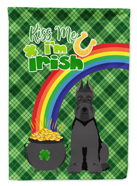 Black Schnauzer St. Patrick's Day Flag Garden Size