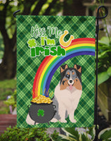 Blue Merle Sheltie St. Patrick's Day Flag Garden Size