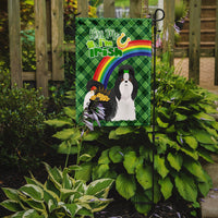 Black and White Shih Tzu St. Patrick's Day Flag Garden Size