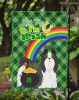 Black and White Shih Tzu St. Patrick's Day Flag Garden Size