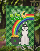 Black Siberian Husky St. Patrick's Day Flag Garden Size