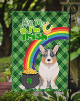 Blue Merle Cardigan Corgi St. Patrick's Day Flag Garden Size