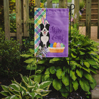 Black and White Border Collie Easter Flag Garden Size