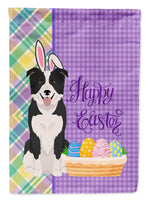 Black and White Border Collie Easter Flag Garden Size