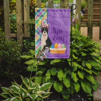 Black Boston Terrier Easter Flag Garden Size