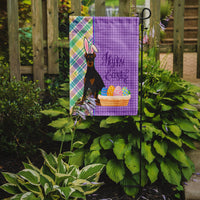 Black and Tan Doberman Pinscher Easter Flag Garden Size