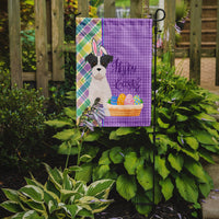 Black White Wirehair Jack Russell Terrier Easter Flag Garden Size