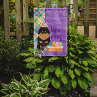 Black and Tan Pomeranian Easter Flag Garden Size