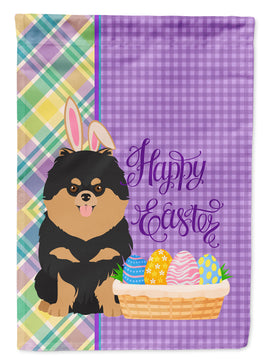 Black and Tan Pomeranian Easter Flag Garden Size