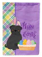 Black Pug Easter Flag Garden Size