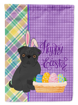 Black Pug Easter Flag Garden Size