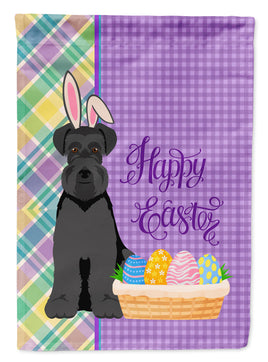 Black Natural Ears Schnauzer Easter Flag Garden Size