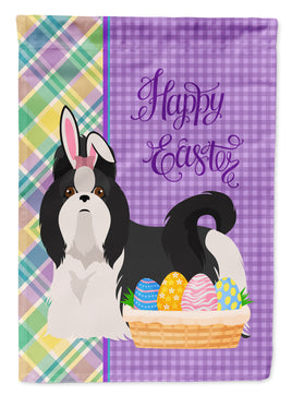 Black and White Shih Tzu Easter Flag Garden Size