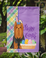 Black and Tan Full Coat Yorkshire Terrier Easter Flag Garden Size