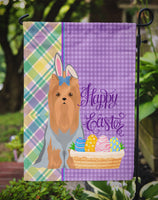 Blue and Tan Full Coat Yorkshire Terrier Easter Flag Garden Size