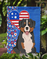 Bernese Mountain Dog USA American Flag Garden Size