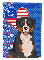 Bernese Mountain Dog USA American Flag Garden Size