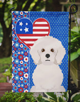 Bichon Frise USA American Flag Garden Size