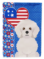 Bichon Frise USA American Flag Garden Size