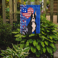 Black Boxer USA American Flag Garden Size