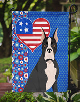 Black Boxer USA American Flag Garden Size