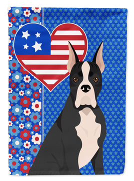 Black Boxer USA American Flag Garden Size