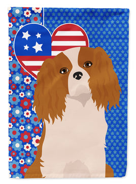 Blenheim Cavalier Spaniel USA American Flag Garden Size