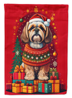 Lhasa Apso Holiday Christmas House Flag