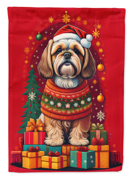 Lhasa Apso Holiday Christmas House Flag