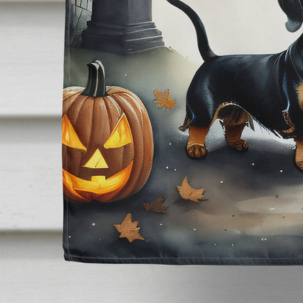 Dachshund Spooky Halloween House Flag