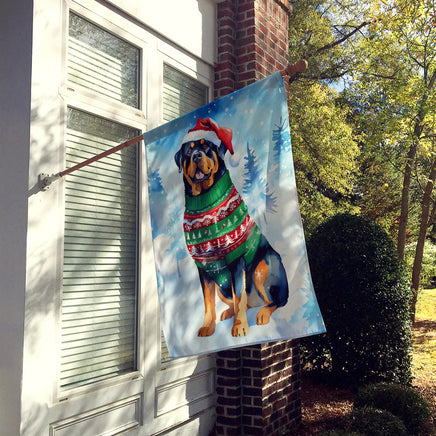 Rottweiler Christmas House Flag