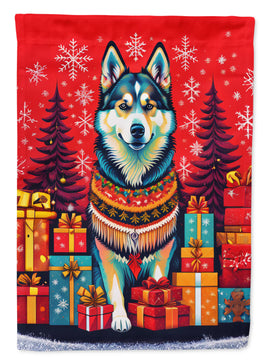 Alaskan Malamute Holiday Christmas House Flag