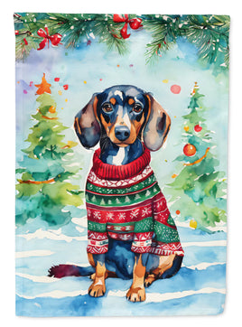 Dachshund Christmas House Flag