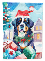 Bernese Mountain Dog Christmas House Flag