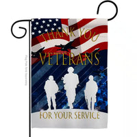 13 In. X 18.5 In. Thank You Veterans Armed Forces Double-Sided Garden Flag Armed Forces Decorative Vertical Flags