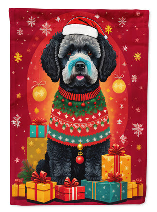 Portuguese Water Dog Holiday Christmas House Flag