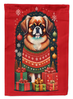 Tibetan Spaniel Holiday Christmas House Flag