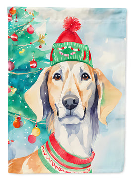 Saluki Christmas House Flag