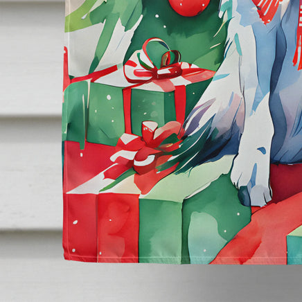 Papillon Christmas House Flag