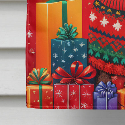 Poodle Holiday Christmas House Flag