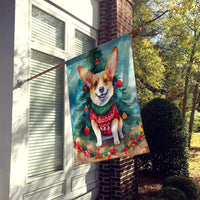 Corgi Christmas House Flag