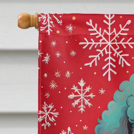 Poodle Holiday Christmas House Flag