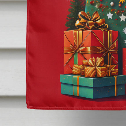 American Foxhound Dog Holiday Christmas House Flag