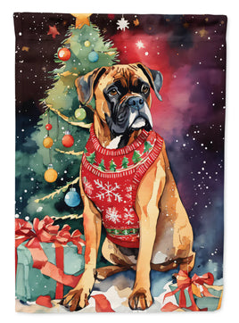 Boxer Christmas House Flag