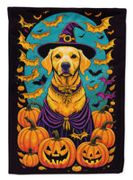 Yellow Labrador Retriever Witchy Halloween House Flag