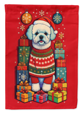 Bichon Frise Holiday Christmas House Flag