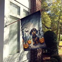 Dachshund Spooky Halloween House Flag