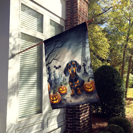 Dachshund Spooky Halloween House Flag